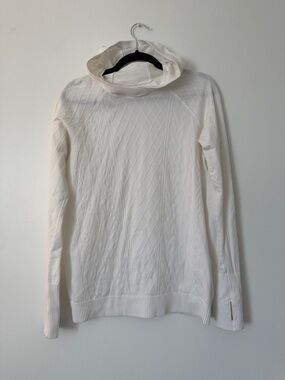 Lululemon Hooded Restless White Diamond-Texture Sweater